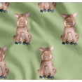 thumbnail image 1 of Soimoi Green Cotton Cambric Fabric Pig Animal Printed Fabric 1 Yard 42 Inch Wide, 1 of 7