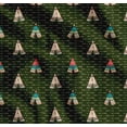 thumbnail image 1 of Soimoi Green Cotton Cambric Fabric Tent & Arrow Tribal Print Fabric by the Yard 56 Inch Wide, 1 of 7