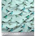 thumbnail image 1 of Soimoi Green Cotton Duck Fabric Artistic Bird Print Fabric by the Yard 58 Inch Wide, 1 of 3