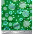 thumbnail image 1 of Soimoi Green Cotton Duck Fabric Artistic Flower & Geometric Print Sewing Fabric Yard 56 Inch Wide, 1 of 3