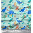 thumbnail image 1 of Soimoi Green Cotton Duck Fabric Balloon & Dinosaur Kids Printed Fabric 1 Yard 56 Inch Wide, 1 of 3