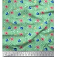 thumbnail image 1 of Soimoi Green Cotton Duck Fabric Bubbles,Starfish & Tangfish Ocean Fabric Prints By Yard 42 Inch Wide, 1 of 1