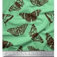thumbnail image 1 of Soimoi Green Cotton Duck Fabric Butterflies Butterfly Decor Fabric Printed Yard 42 Inch Wide, 1 of 3