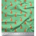 thumbnail image 1 of Soimoi Green Cotton Duck Fabric Cats Geometric Decor Fabric Printed Yard 44 Inch Wide, 1 of 3
