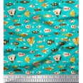thumbnail image 1 of Soimoi Green Cotton Duck Fabric Fish Ocean Fabric Prints By Yard 42 Inch Wide, 1 of 3