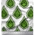 thumbnail image 1 of Soimoi Green Cotton Duck Fabric Floral Block Fabric Prints By Yard 42 Inch Wide, 1 of 3
