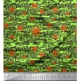 thumbnail image 1 of Soimoi Green Cotton Duck Fabric Floral & Leopard Animal Skin Print Fabric by Yard 42 Inch Wide, 1 of 3