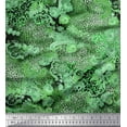thumbnail image 1 of Soimoi Green Cotton Duck Fabric Floral & Leopard Animal Skin Print Fabric by the Yard 42 Inch Wide, 1 of 3