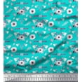 thumbnail image 1 of Soimoi Green Cotton Duck Fabric Hammer & Anemone Floral Printed Fabric 1 Yard 44 Inch Wide, 1 of 3