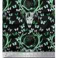 thumbnail image 1 of Soimoi Green Cotton Duck Fabric Insect,Dream Catcher & Reindeer Face Animal Print Sewing Fabric BTY 42 Inch Wide, 1 of 1
