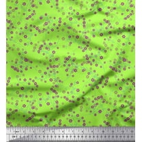 Soimoi Green Cotton Duck Fabric Leaves & Floral Artistic Print Fabric by the Yard 42 Inch Wide