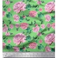thumbnail image 1 of Soimoi Green Cotton Duck Fabric Leaves & Peony Floral Decor Fabric Printed Yard 42 Inch Wide, 1 of 3