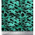 thumbnail image 1 of Soimoi Green Cotton Duck Fabric Leopard Animal Skin Decor Fabric Printed Yard 42 Inch Wide, 1 of 3
