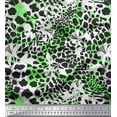 thumbnail image 1 of Soimoi Green Cotton Duck Fabric Leopard Animal Skin Decor Fabric Printed Yard 42 Inch Wide, 1 of 3