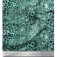 thumbnail image 1 of Soimoi Green Cotton Duck Fabric Leopard & Snake Animal Skin Printed Craft Fabric by the Yard 42 Inch Wide, 1 of 3