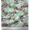 thumbnail image 1 of Soimoi Green Cotton Duck Fabric Monstera Leaf & Pine Fruits Decor Fabric Printed Yard 42 Inch Wide, 1 of 3