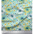 thumbnail image 1 of Soimoi Green Cotton Duck Fabric Poppy Floral Print Fabric by the Yard 42 Inch Wide, 1 of 3