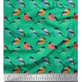 thumbnail image 1 of Soimoi Green Cotton Duck Fabric Rufous Flycatcher Bird Fabric Prints By Yard 44 Inch Wide, 1 of 3
