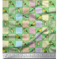 thumbnail image 1 of Soimoi Green Cotton Duck Fabric Square & Flowerpecker Watercolor Fabric Prints By Yard 44 Inch Wide, 1 of 3