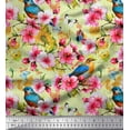 thumbnail image 1 of Soimoi Green Cotton Duck Fabric Stripe,American Robin & Pink Floral Fabric Prints by Yard 42 Inch Wide, 1 of 1