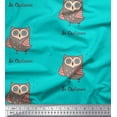 thumbnail image 1 of Soimoi Green Cotton Duck Fabric Text & Owl Bird Decor Fabric Printed Yard 42 Inch Wide, 1 of 3