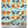 thumbnail image 1 of Soimoi Green Cotton Duck Fabric Text,Wild Animal & Lion Kids Print Fabric by Yard 42 Inch Wide, 1 of 1