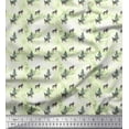 thumbnail image 1 of Soimoi Green Cotton Duck Fabric Tree Animal Decor Fabric Printed Yard 44 Inch Wide, 1 of 3