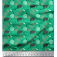 thumbnail image 1 of Soimoi Green Cotton Duck Fabric Wild Life Animal Print Fabric by the Yard 42 Inch Wide, 1 of 3
