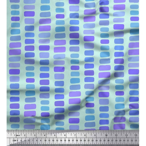 Soimoi Green Cotton Jersey Fabric Brush Stroke Abstract Printed Craft Fabric by the Yard 58 Inch Wide