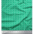 thumbnail image 1 of Soimoi Green Cotton Jersey Fabric Fret Geometric Printed Fabric 1 Yard 58 Inch Wide, 1 of 3