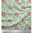 thumbnail image 1 of Soimoi Green Cotton Jersey Fabric Leaf Floral Print Fabric by Yard 58 Inch Wide, 1 of 3