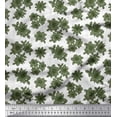thumbnail image 1 of Soimoi Green Cotton Jersey Fabric Leaves & Daffodil Floral Printed Craft Fabric by the Yard 64 Inch Wide, 1 of 3