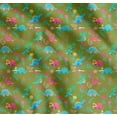 thumbnail image 1 of Soimoi Green Cotton Poplin Fabric Aster Flower & Dinosaur Kids Fabric Prints By Yard 56 Inch Wide, 1 of 7