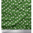 thumbnail image 1 of Soimoi Green Cotton Poplin Fabric Leaves & Daffodil Floral Fabric Prints By Yard 42 Inch Wide, 1 of 3