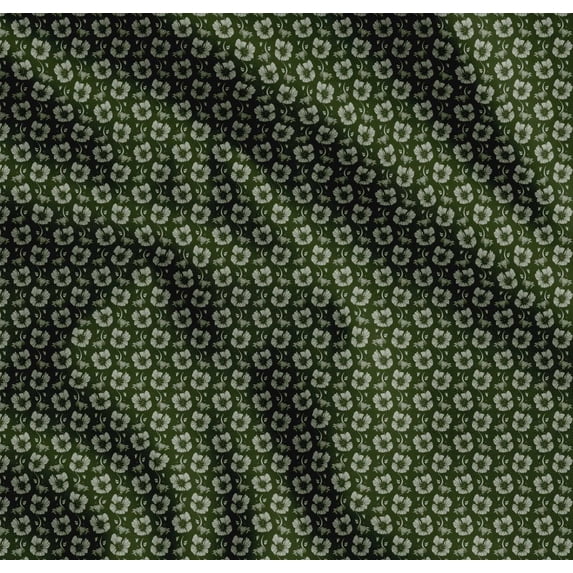 Soimoi Green Cotton Poplin Fabric Leaves & Floral Fabric Prints By Yard 42 Inch Wide