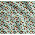 thumbnail image 1 of Soimoi Green Cotton Poplin Fabric Leaves,Insect & Floral Artistic Printed Fabric 1 Yard 42 Inch Wide, 1 of 7