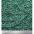 thumbnail image 1 of Soimoi Green Cotton Poplin Fabric Leopard Animal Skin Printed Craft Fabric by the Yard 58 Inch Wide, 1 of 3
