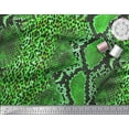 thumbnail image 1 of Soimoi Green Cotton Poplin Fabric Leopard & Snake Animal Skin Printed Fabric 1 Yard 42 Inch Wide, 1 of 3