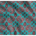 thumbnail image 1 of Soimoi Green Cotton Poplin Fabric Maroon Paisley Print Fabric by the Yard 56 Inch Wide, 1 of 7