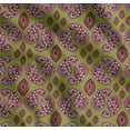 thumbnail image 1 of Soimoi Green Cotton Poplin Fabric Maroon Paisley Printed Craft Fabric by the Yard 42 Inch Wide, 1 of 7