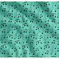 thumbnail image 1 of Soimoi Green Cotton Poplin Fabric Notes Musical Instrument Print Fabric by Yard 42 Inch Wide, 1 of 7