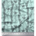 thumbnail image 1 of Soimoi Green Cotton Poplin Fabric Stencil Leaves Printed Craft Fabric by the Yard 42 Inch Wide, 1 of 3