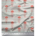 thumbnail image 1 of Soimoi Green Cotton Poplin Fabric Stripe & Jellyfish Ocean Fabric Prints By Yard 58 Inch Wide, 1 of 3