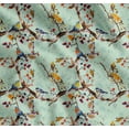 thumbnail image 1 of Soimoi Green Cotton Poplin Fabric Tree & American Robin Watercolor Printed Craft Fabric by The Yard 58 Inch Wide, 1 of 7