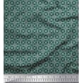 thumbnail image 1 of Soimoi Green Cotton Voile Fabric Arrow & Diamond Geometric Print Sewing Fabric Yard 56 Inch Wide, 1 of 3