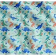thumbnail image 1 of Soimoi Green Cotton Voile Fabric Balloon & Dinosaur Kids Print Fabric by the Yard 42 Inch Wide, 1 of 7