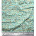 thumbnail image 1 of Soimoi Green Cotton Voile Fabric Bottle & Stripe Printed Craft Fabric by the Yard 42 Inch Wide, 1 of 3