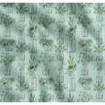 thumbnail image 1 of Soimoi Green Cotton Voile Fabric Bottle Vase & Sunflower Dots Print Fabric by the Yard 56 Inch Wide, 1 of 7