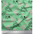 thumbnail image 1 of Soimoi Green Cotton Voile Fabric Brush Stroke & Dots Abstract Printed Fabric 1 Yard 42 Inch Wide, 1 of 3