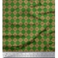 thumbnail image 1 of Soimoi Green Cotton Voile Fabric Damask Ethnic Printed Fabric 1 Yard 56 Inch Wide, 1 of 3